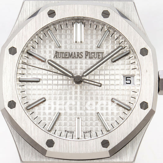 Audemars Piguet Royal Oak 15510 JF steel silver white dial DD4302 — dial close up
