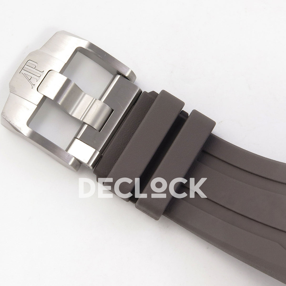 Audemars Piguet Royal Oak Offshore 26420 DDF replica - engraved AP pin buckle and textured grey rubber strap