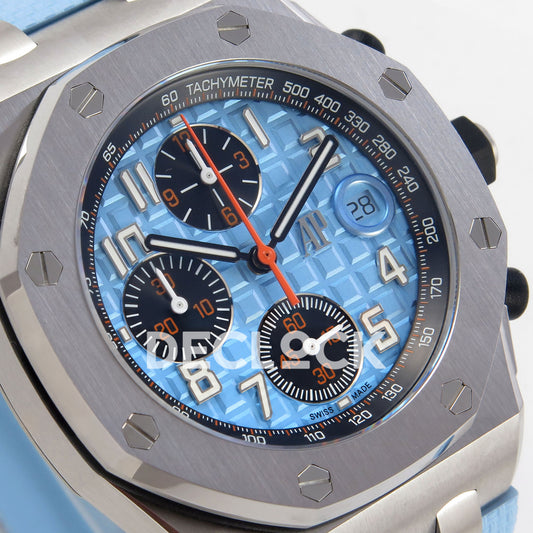 Audemars Piguet Royal Oak Offshore 42 26238ST.OO.A340CA.01 Steel Baby Blue OCTA SA4404 Free Sprung replica - dial angle