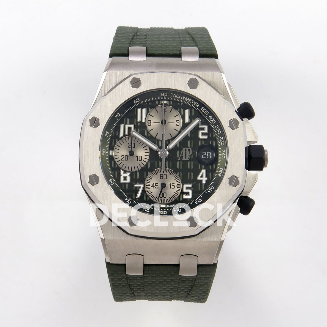 Audemars Piguet Royal Oak Offshore 42 26238TI.OO.A056CA.01 Titanium Green OCTA SA4404 Free Sprung replica - front Royal Oak Offshore 42