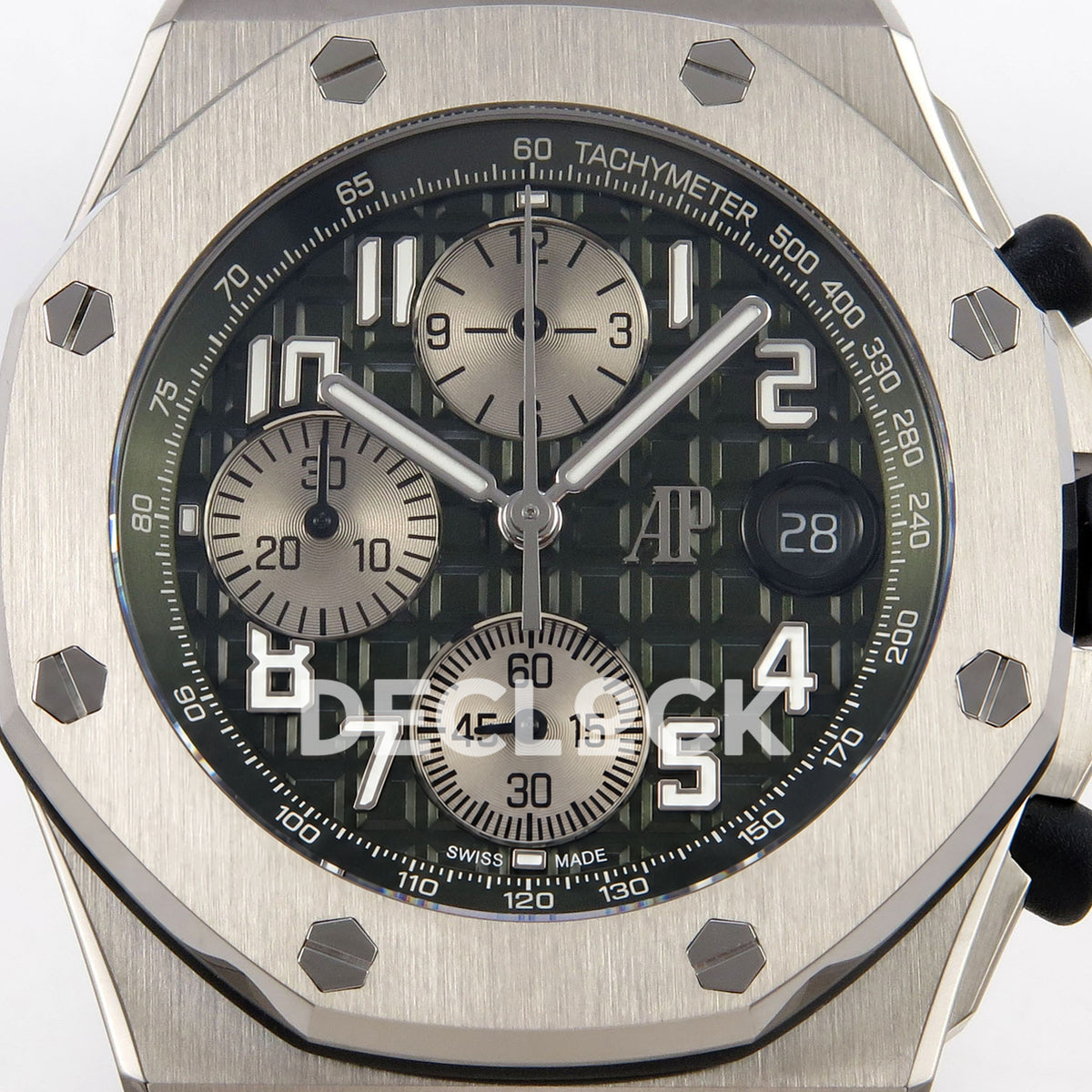 Audemars Piguet Royal Oak Offshore 42 26238TI.OO.A056CA.01 Titanium Green OCTA SA4404 Free Sprung replica - dial closeup