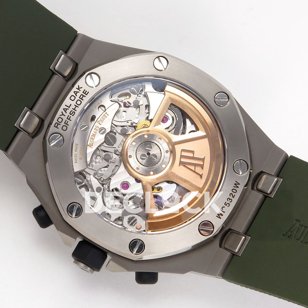 Audemars Piguet Royal Oak Offshore 42 26238TI.OO.A056CA.01 Titanium Green OCTA SA4404 Free Sprung replica - transparent caseback