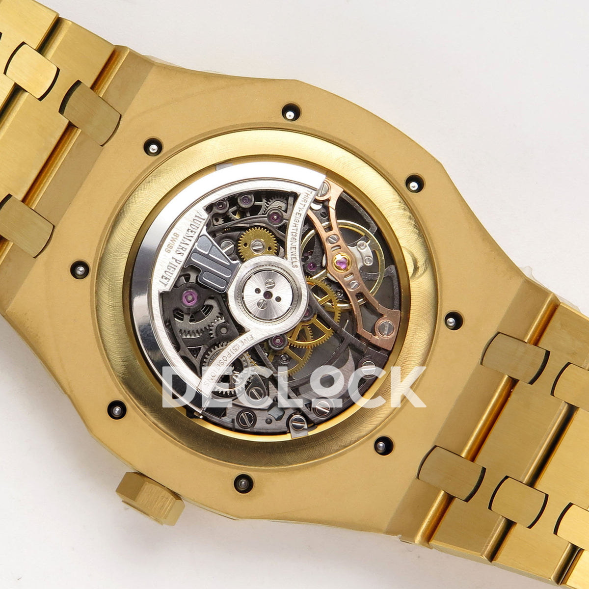 Audemars Piguet Royal Oak Openworked 15407BA DDF replica - original skeleton movement and silver AP rotor in an alternate position