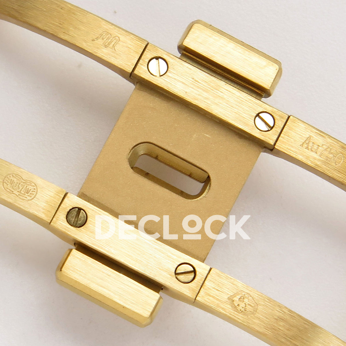 Audemars Piguet Royal Oak Openworked 15407BA DDF replica - original Au750 and Swiss hallmarks on the gold-tone folding clasp