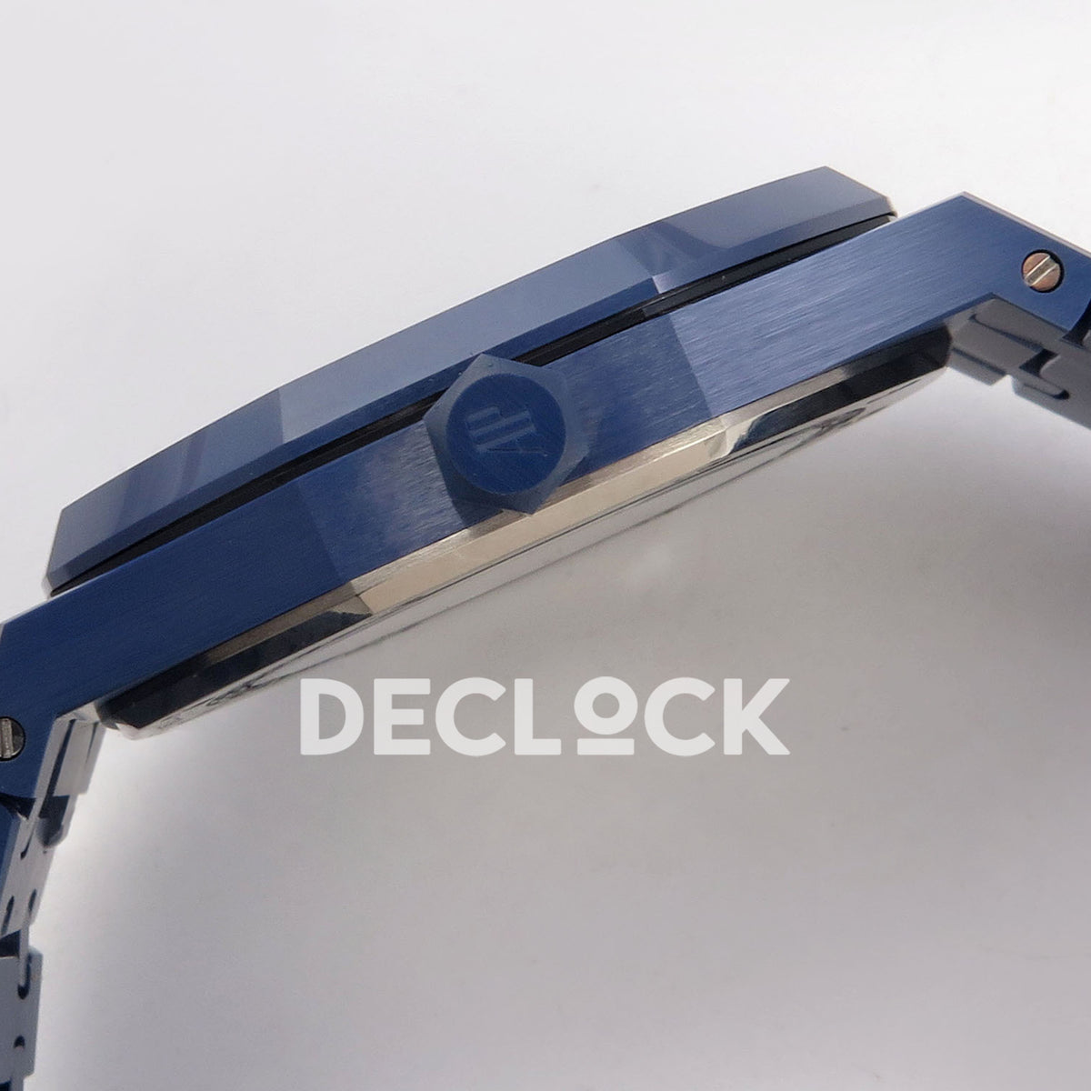 Audemars Piguet Royal Oak Openworked 15416CD DDF replica - original AP winding crown and blue ceramic case