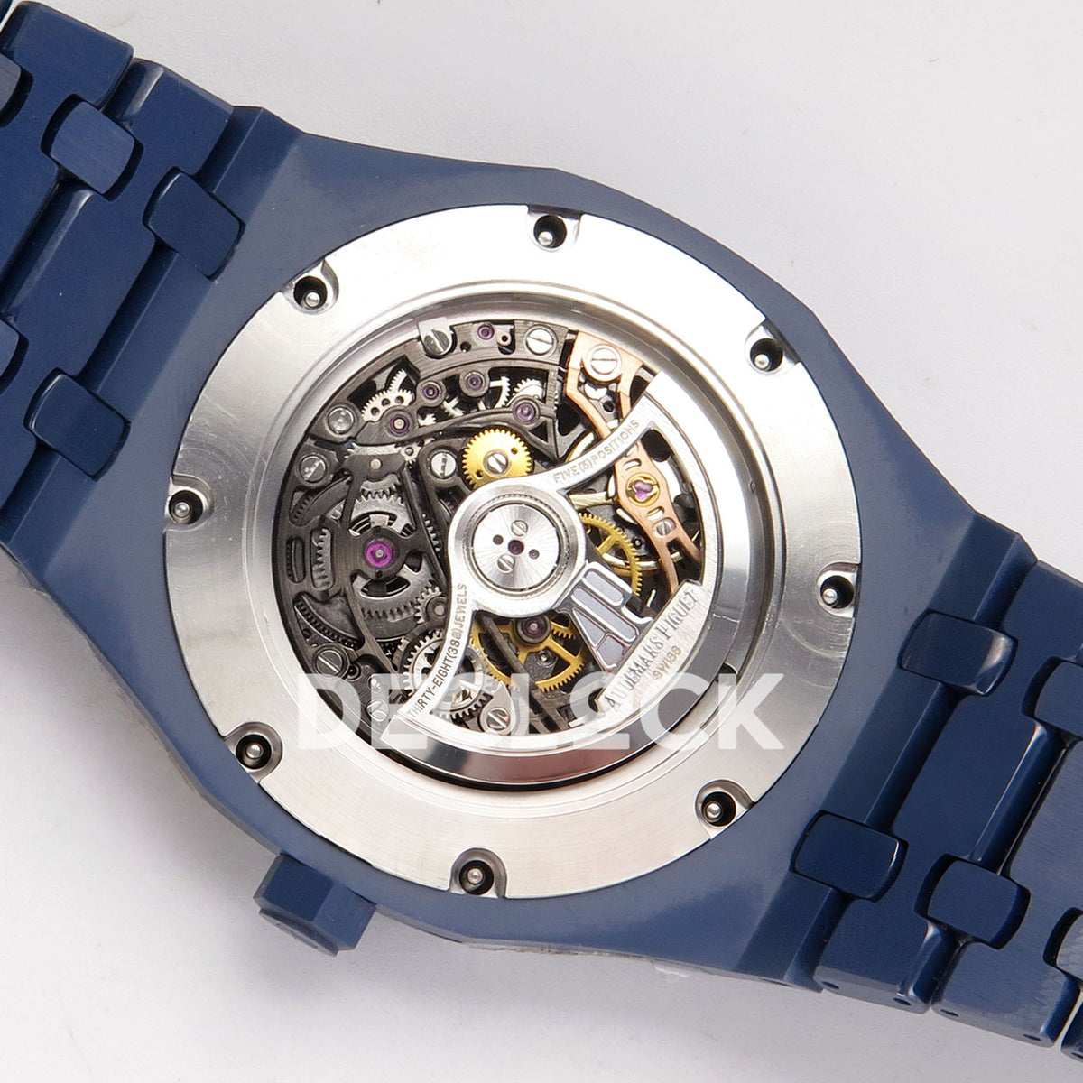 Audemars Piguet Royal Oak Openworked 15416CD DDF replica - original AP rotor, skeleton gears and movement with caseback ring removed