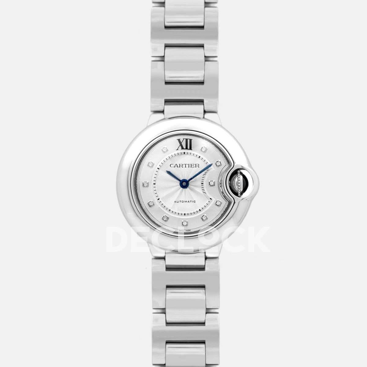 Replica Cartier Ballon Bleu de Cartier 28mm White Dial in Steel |  Declock.