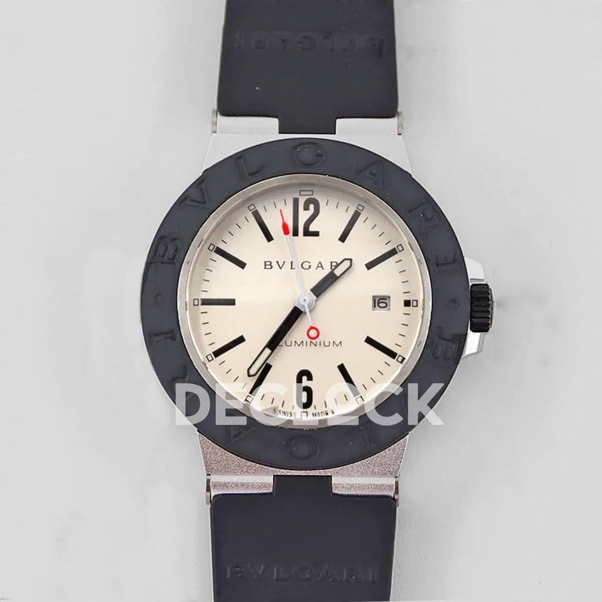 Replica Bvlgari BVG0077A – Aluminum Watch AL/RU Cream/Stk SW300 |  Declock.