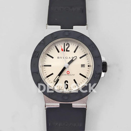 Replica Bvlgari BVG0077A – Aluminum Watch AL/RU Cream/Stk SW300 | Declock.