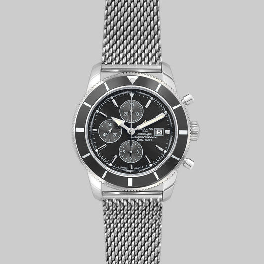 Breitling Superocean Heritage II B20 Automatic 44mm in Black Dial on Black and Silver Bezel Replica Watch