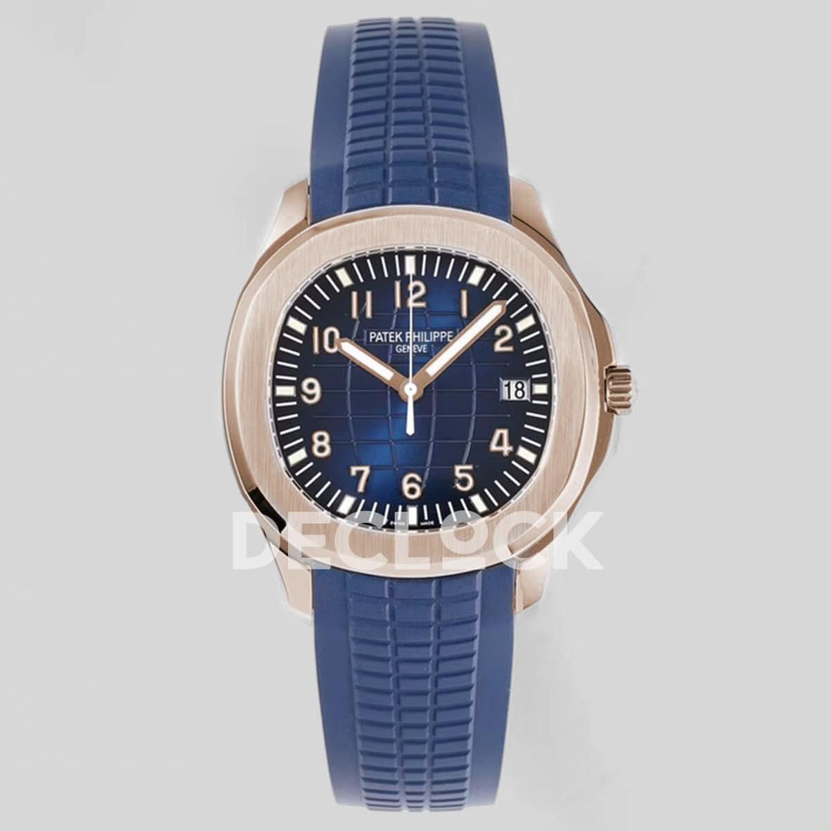 Replica Pattek Philippe Aquanaut 5168G Blue Dial in Rose Gold |  Declock.
