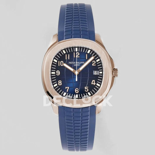 Replica Pattek Philippe Aquanaut 5168G Blue Dial in Rose Gold |  Declock.