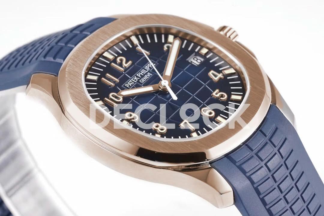 Replica Pattek Philippe Aquanaut 5168G Blue Dial in Rose Gold |  Declock.