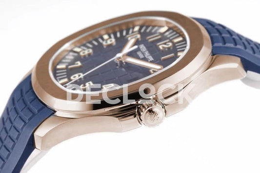 Replica Pattek Philippe Aquanaut 5168G Blue Dial in Rose Gold | Declock.