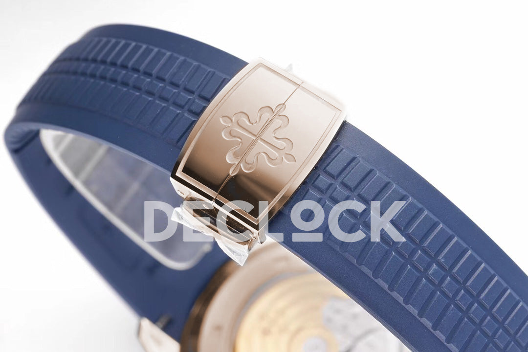 Aquanaut 5168G Blue Dial in Rose Gold
