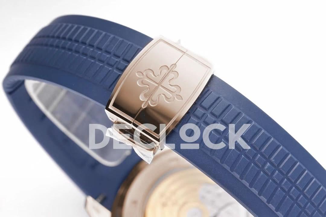 Replica Pattek Philippe Aquanaut 5168G Blue Dial in Rose Gold |  Declock.