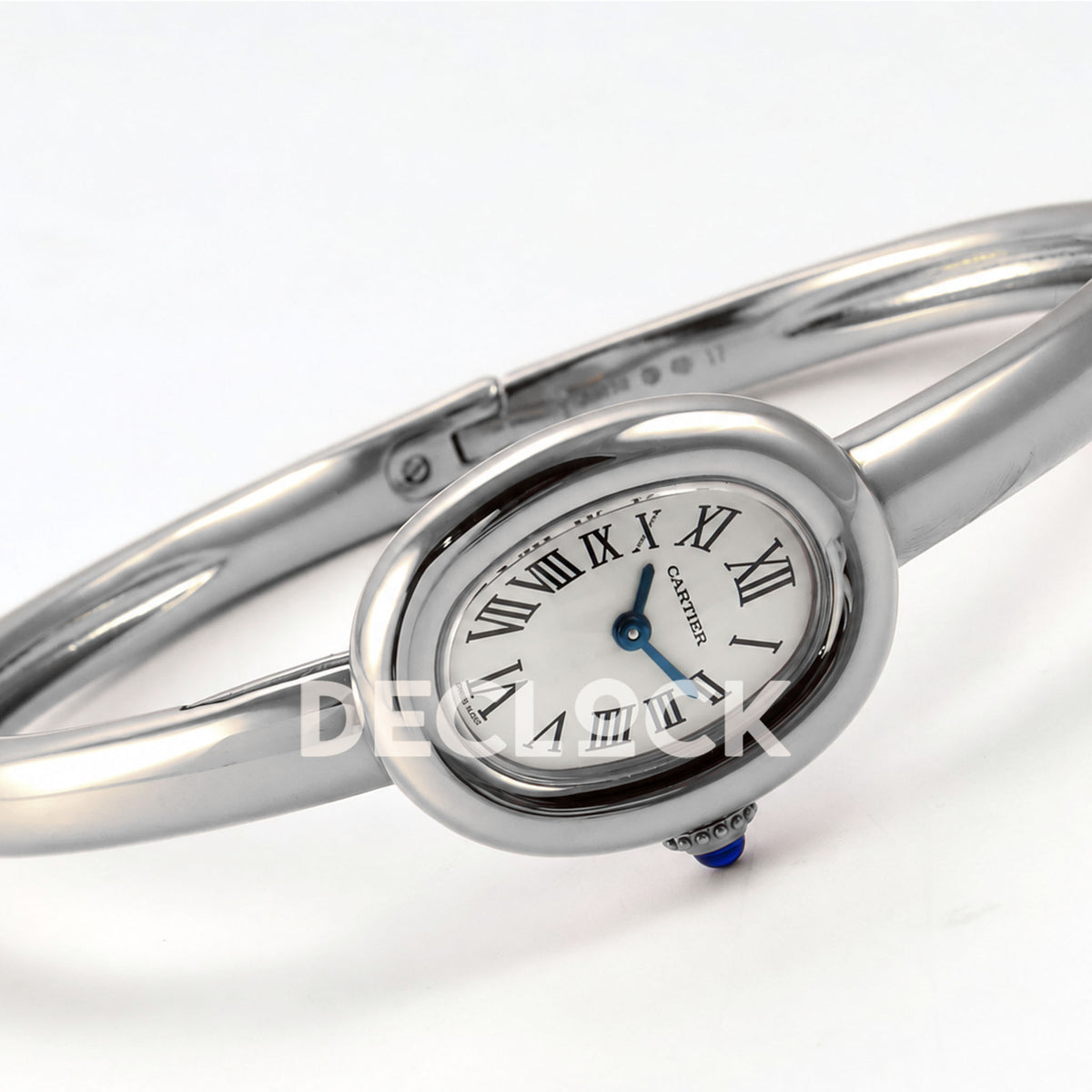 Cartier Baignoire White Gold Plated Bangle Size 17 BLSF Swiss Quartz