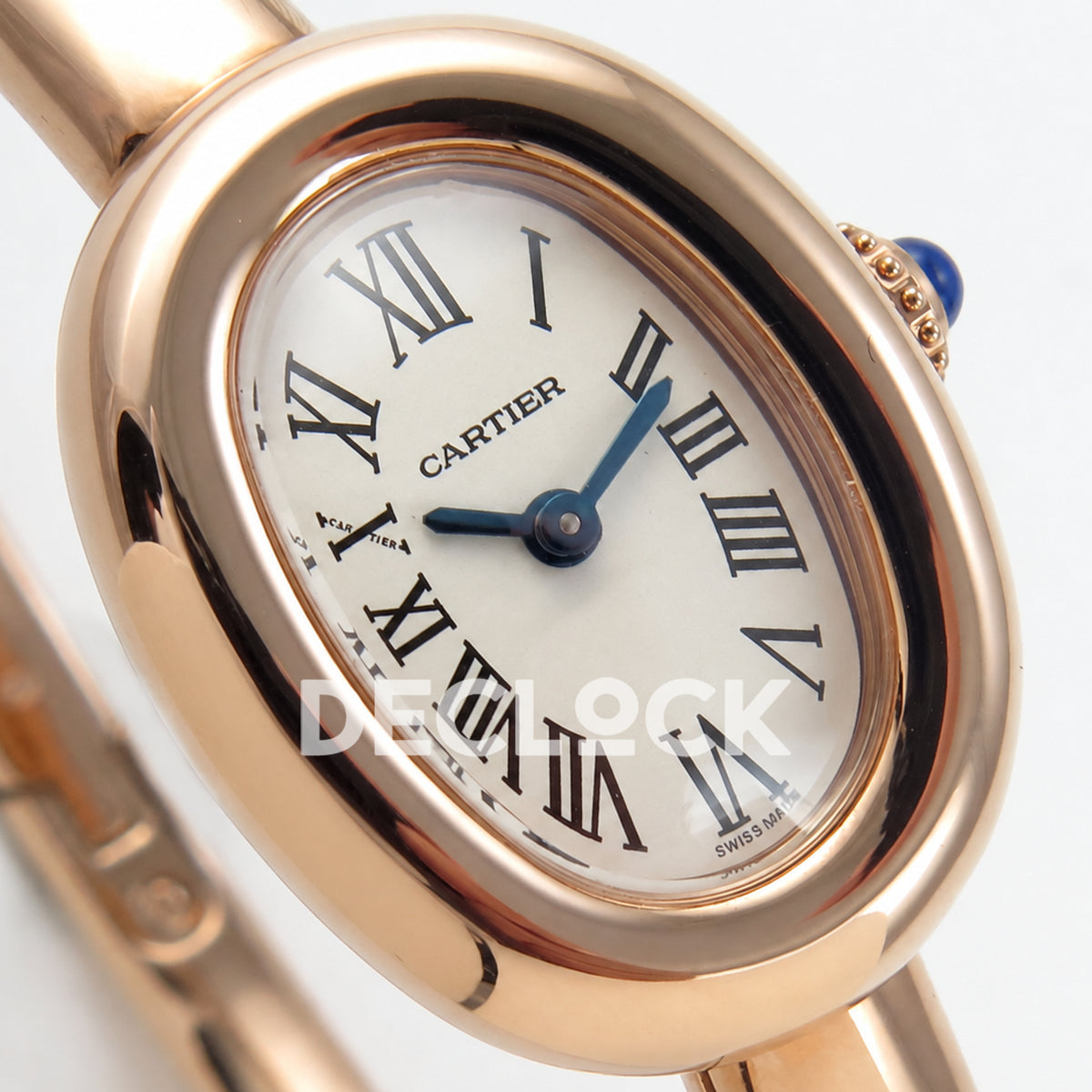 Cartier Baignoire Rose Gold Plated Bangle Size 17 BLSF Swiss Quartz