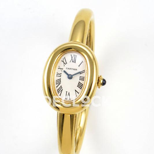Cartier Baignoire Yellow Gold Plated Bangle Size 15 BLSF Swiss Quartz
