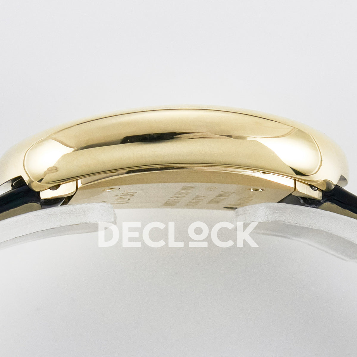 Cartier Baignoire Yellow Gold Plated 31x23mm Black Leather DRF Swiss Quartz