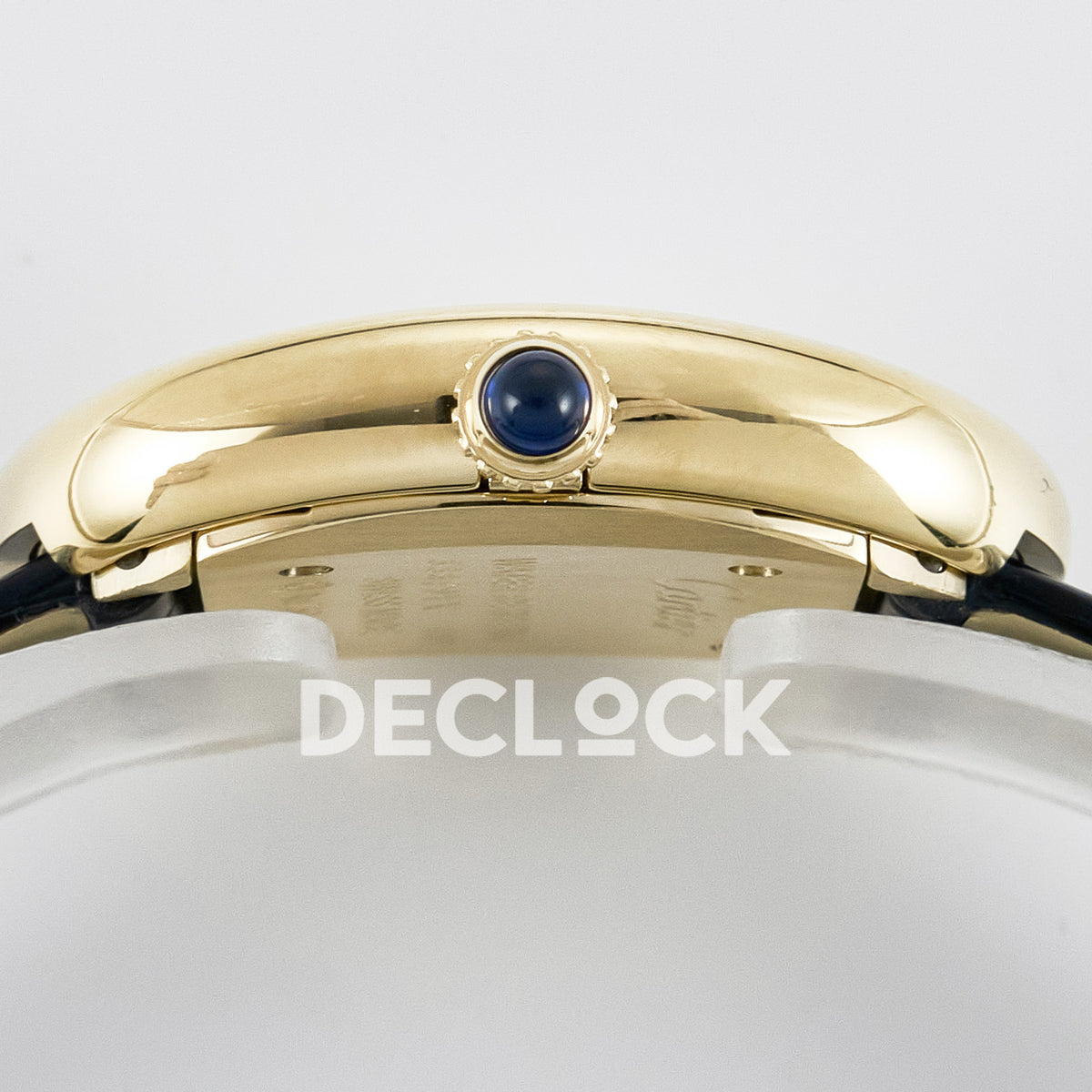 Cartier Baignoire Yellow Gold Plated 31x23mm Black Leather DRF Swiss Quartz