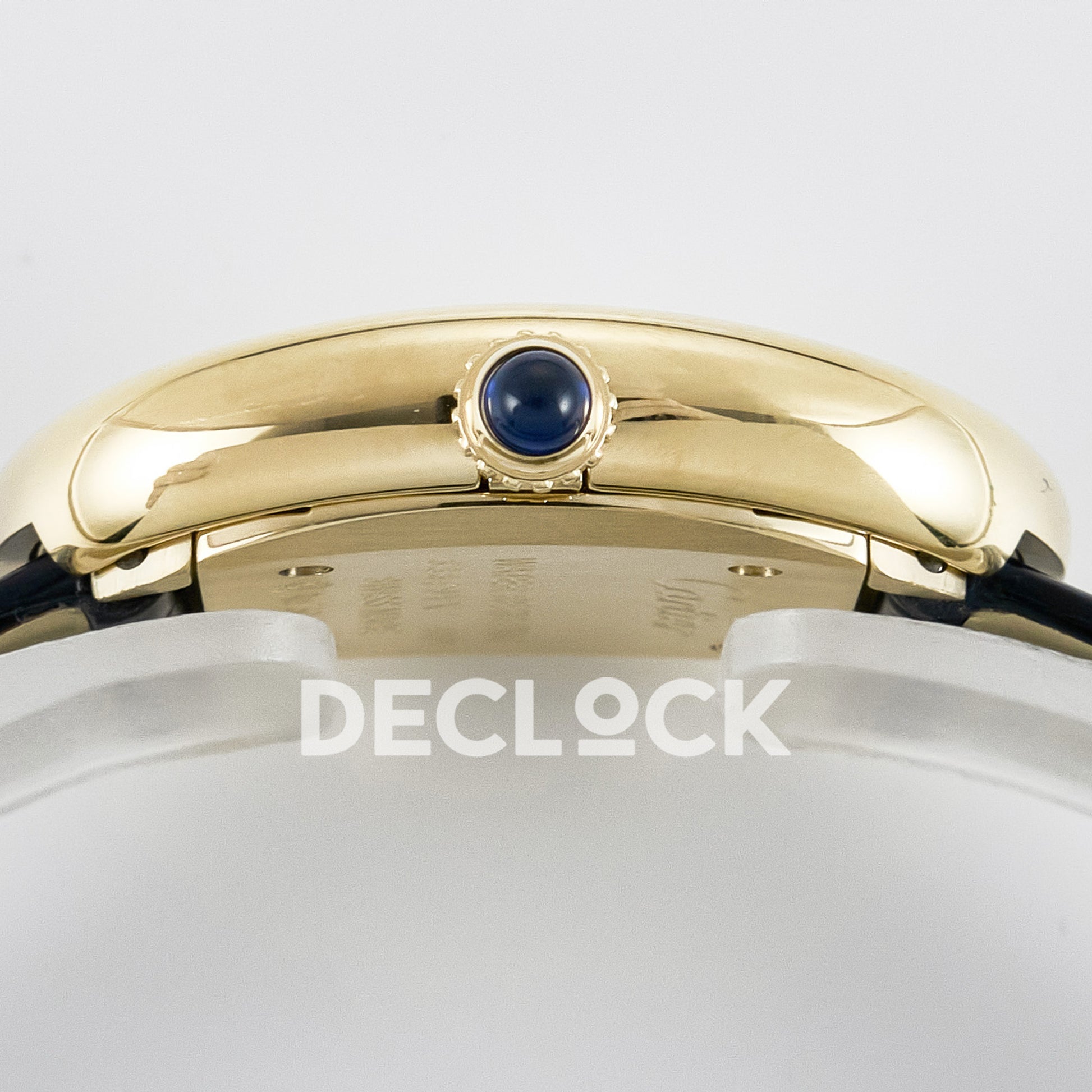Cartier Baignoire Yellow Gold Plated 31x23mm Black Leather DRF Swiss Quartz