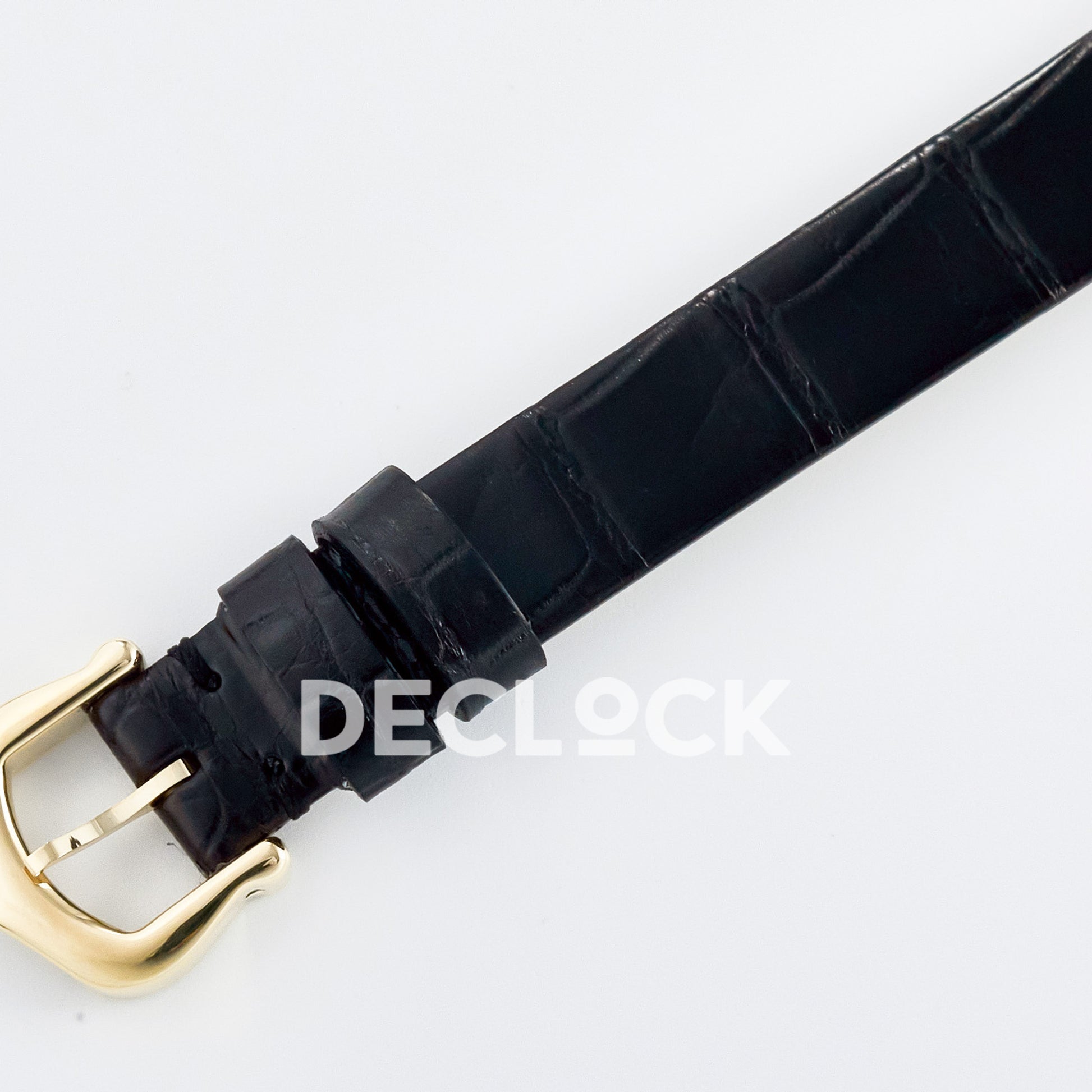 Cartier Baignoire Yellow Gold Plated 31x23mm Black Leather DRF Swiss Quartz