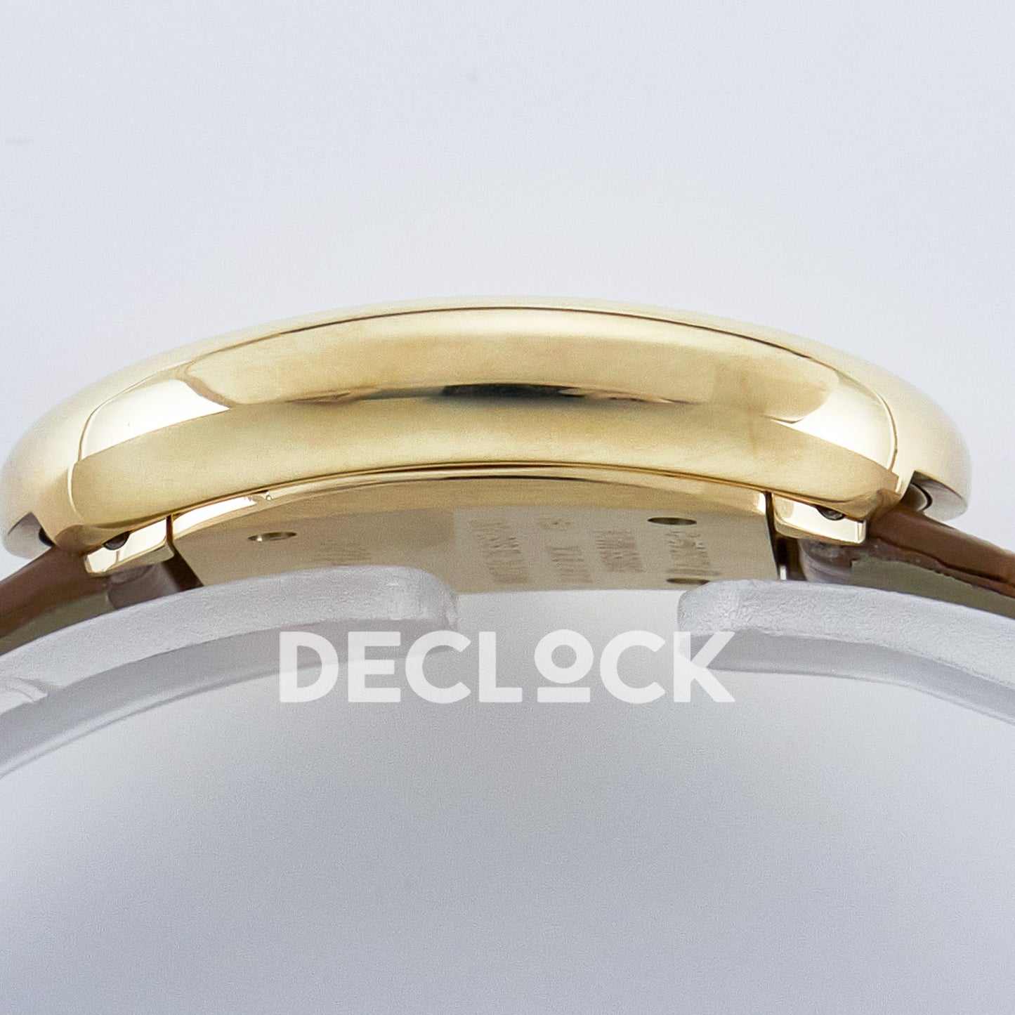 Cartier Baignoire Yellow Gold Plated 31x23mm Brown Leather DRF Swiss Quartz