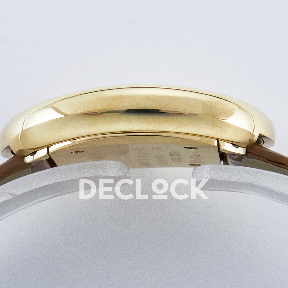 Cartier Baignoire Yellow Gold Plated 31x23mm Brown Leather DRF Swiss Quartz