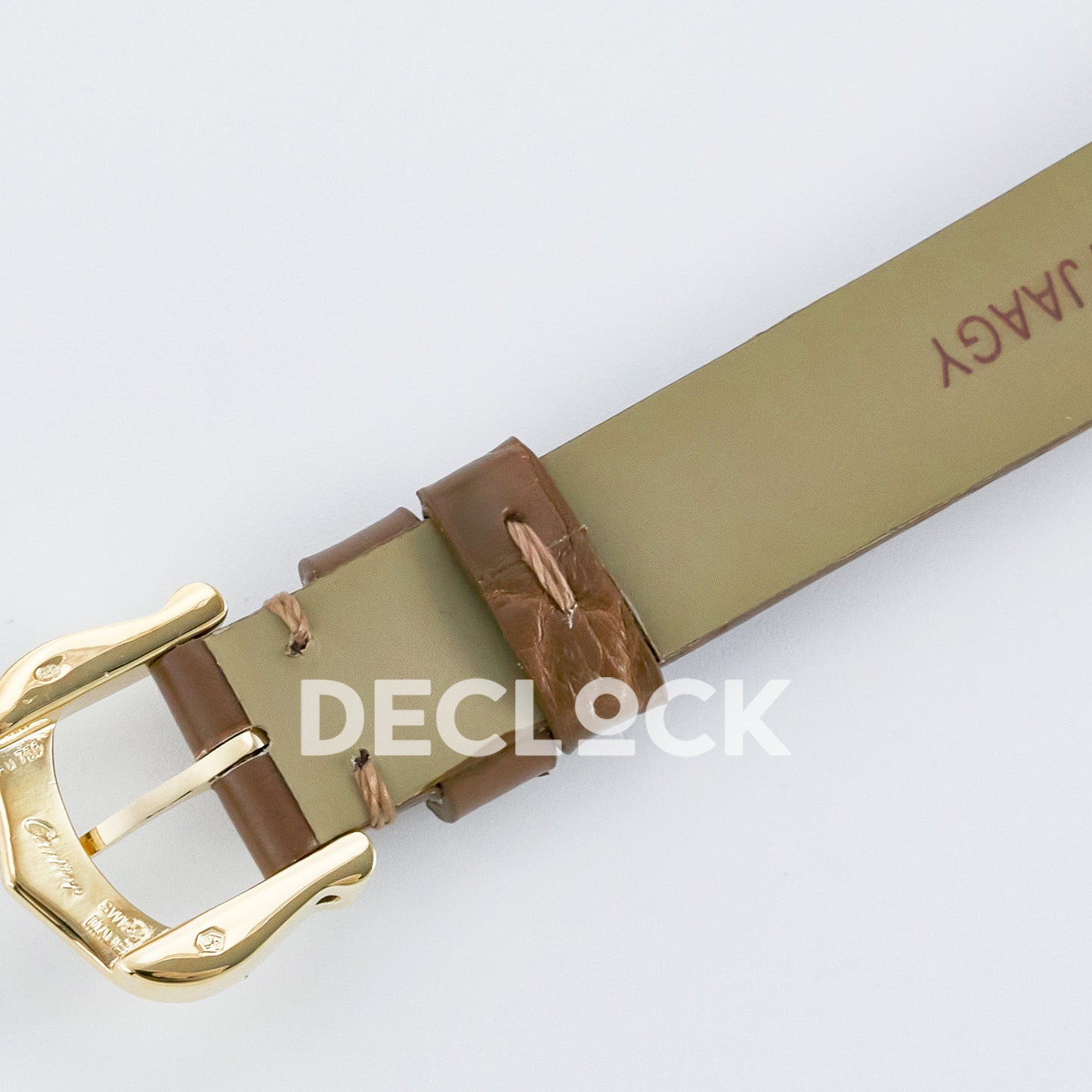 Cartier Baignoire Yellow Gold Plated 31x23mm Brown Leather DRF Swiss Quartz