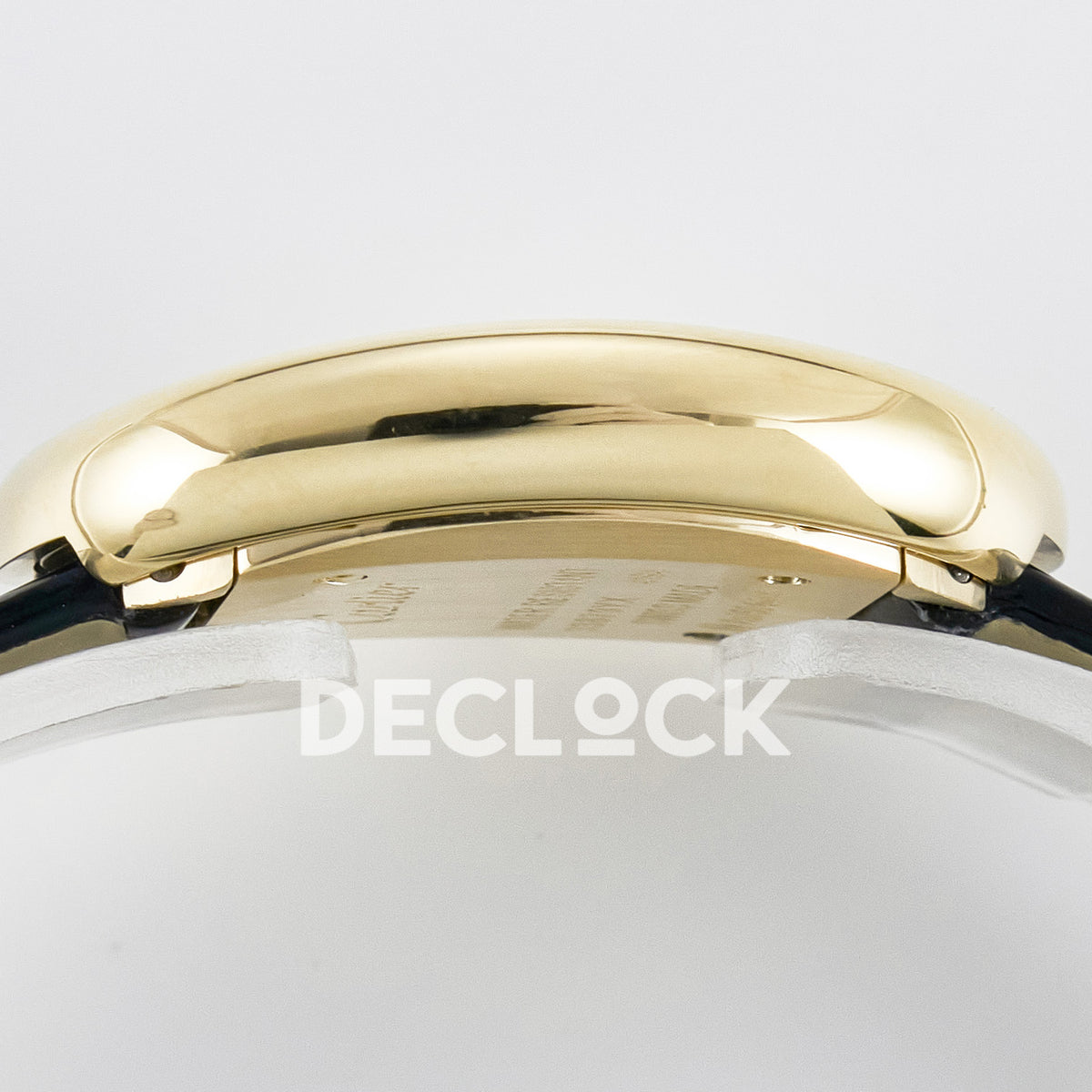 Cartier Baignoire Small 31x23mm Yellow Gold Silver Dial Black Leather Asian AAA+ Replica – case side