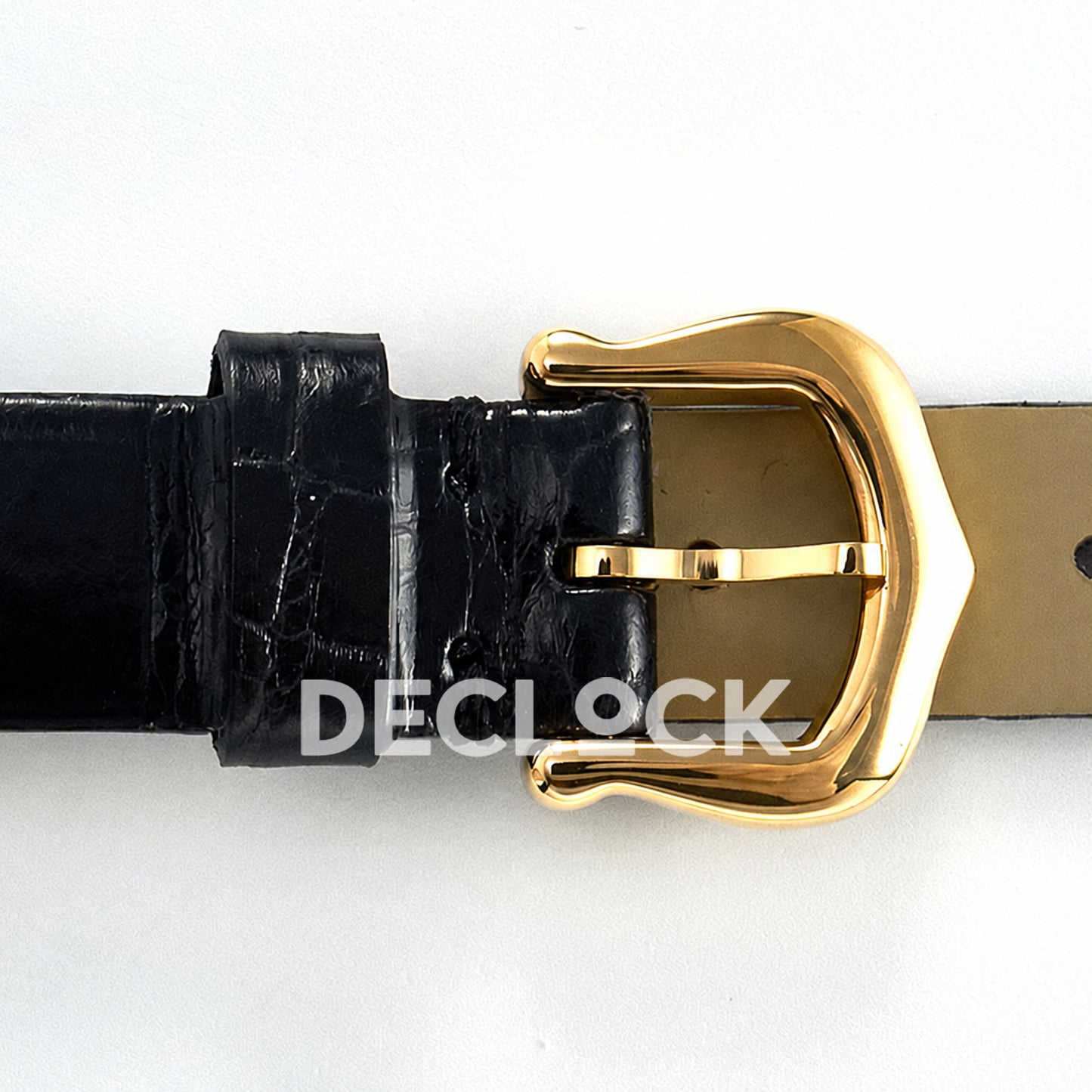 Cartier Baignoire Mini Yellow Gold Plated Black Leather Ronda Quartz