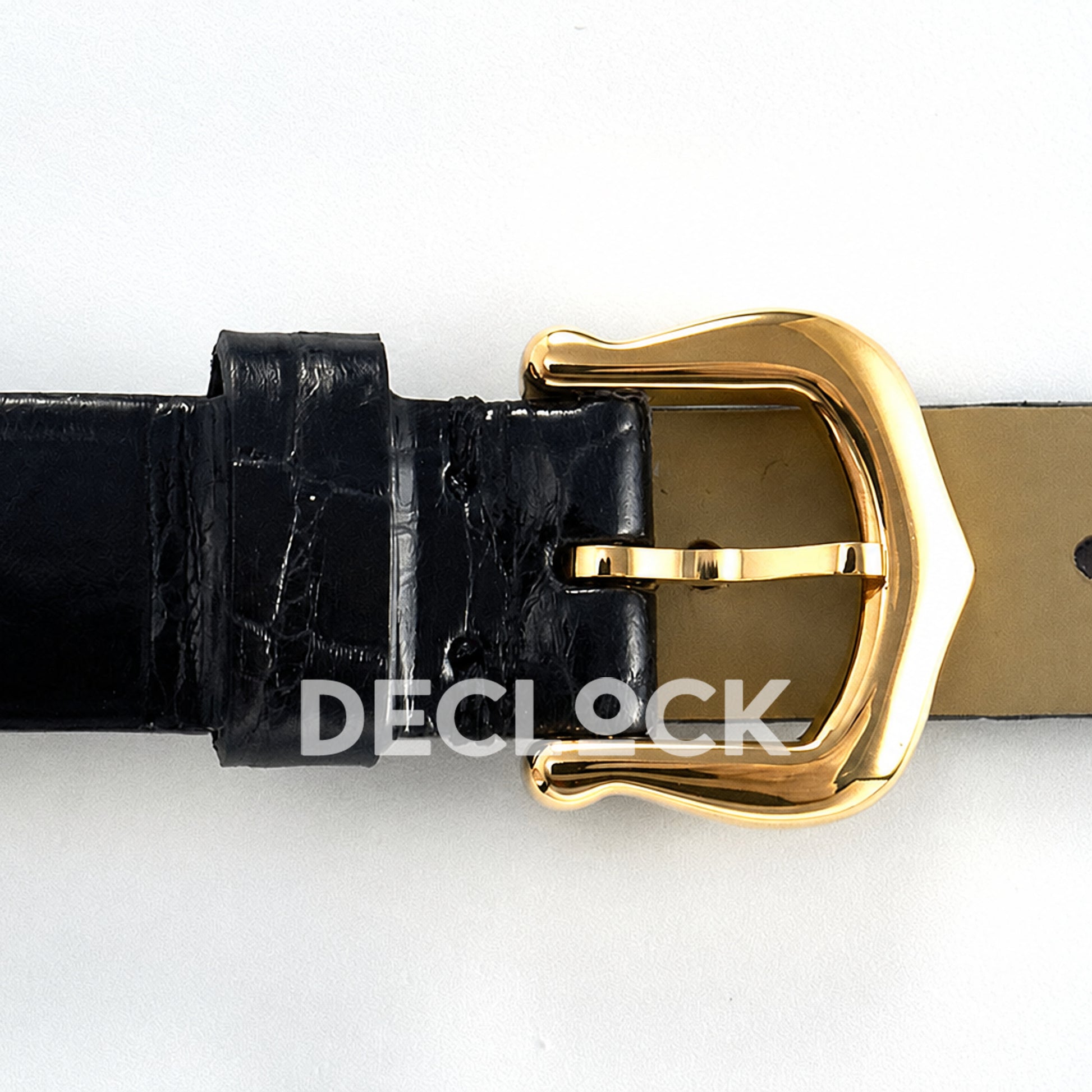 Cartier Baignoire Mini Yellow Gold Plated Black Leather Ronda Quartz