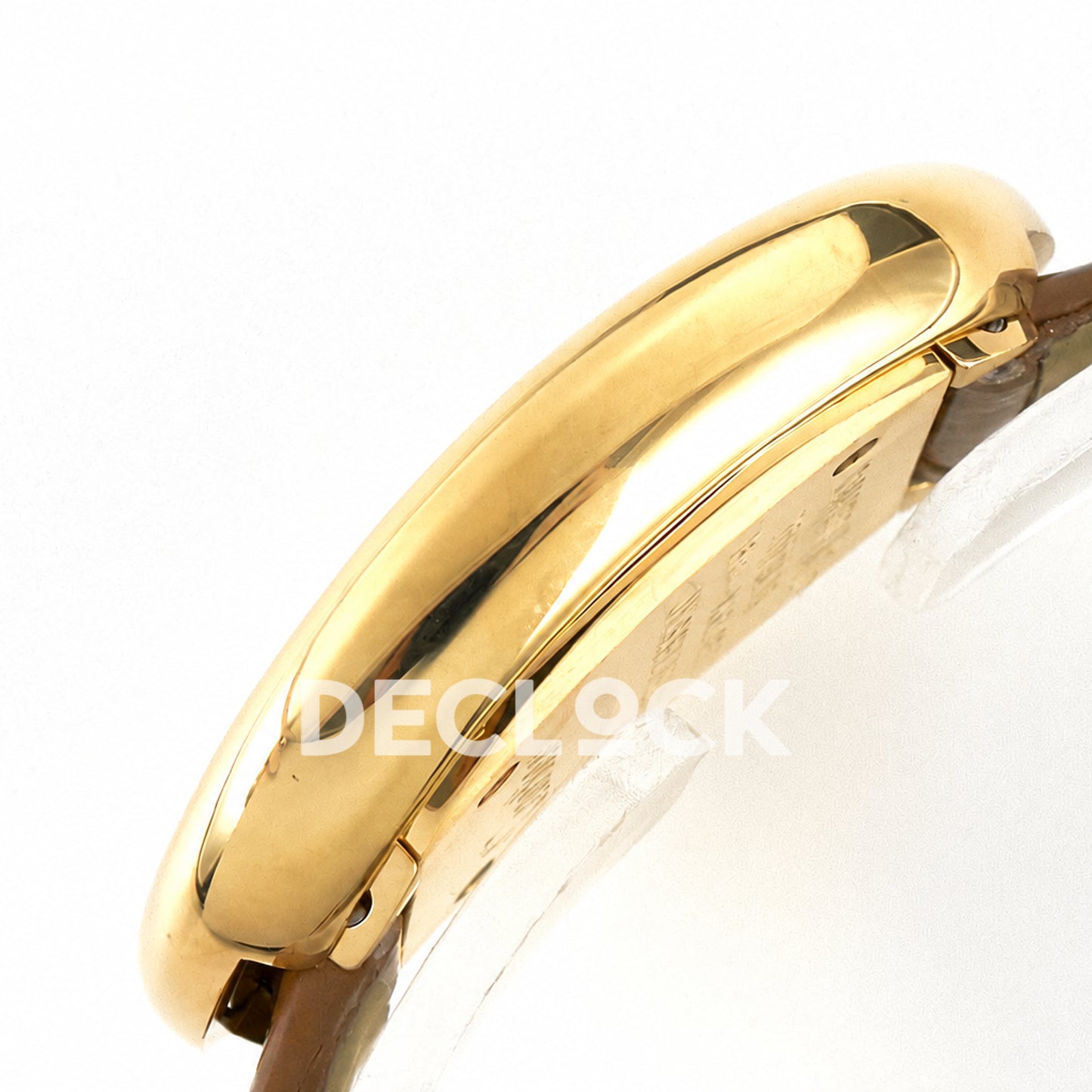 Cartier Baignoire Mini Yellow Gold Plated Brown Leather Ronda Quartz