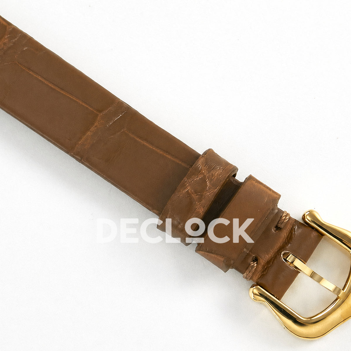 Cartier Baignoire Mini Yellow Gold Plated Brown Leather Ronda Quartz