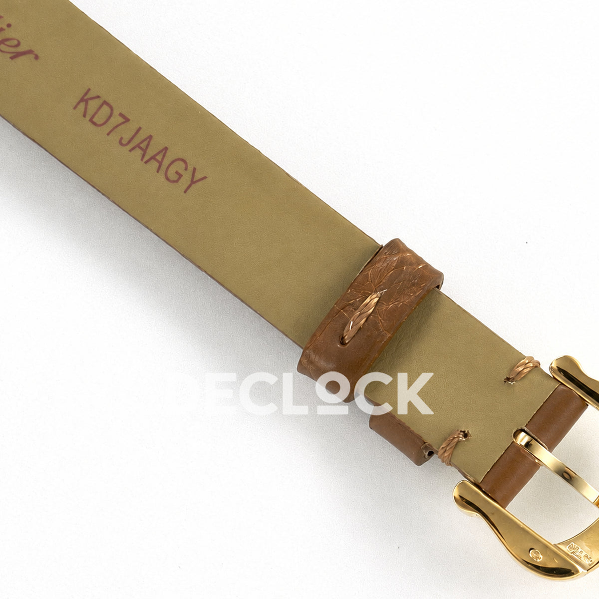 Cartier Baignoire Mini Yellow Gold Plated Brown Leather Ronda Quartz