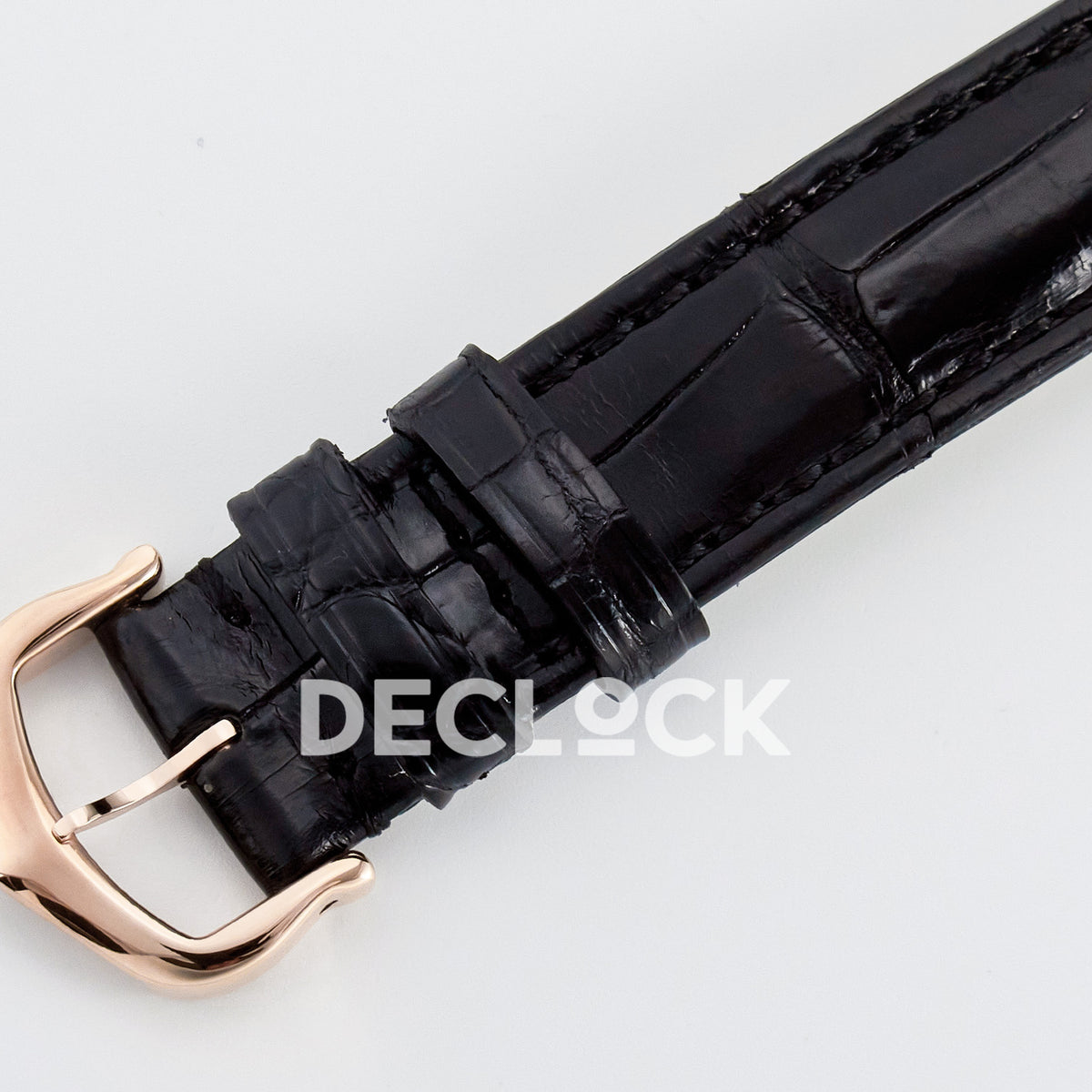 Cartier Ronde de Cartier 29mm Rose Gold White Dial Black Leather Asian AAA+ Replica – clasp detail
