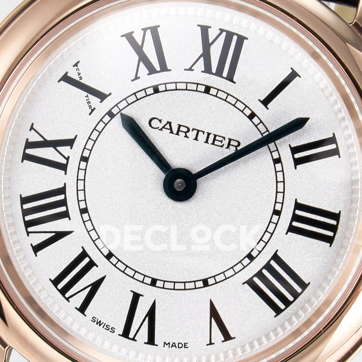 Cartier Ronde de Cartier 29mm Rose Gold White Dial Black Leather Asian AAA+ Replica – dial detail