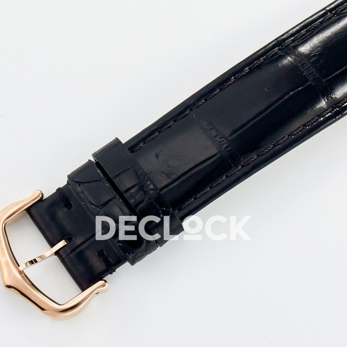 Cartier Ronde de Cartier 36mm Rose Gold White Dial Black Leather Asian AAA+ Replica – clasp detail