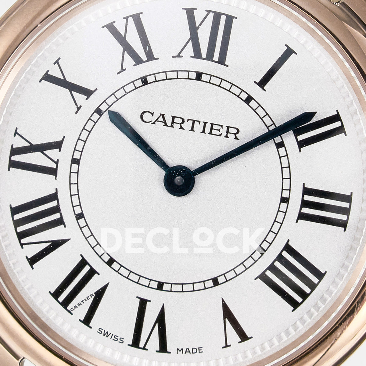 Cartier Ronde de Cartier 36mm Rose Gold White Dial Black Leather Asian AAA+ Replica – dial detail