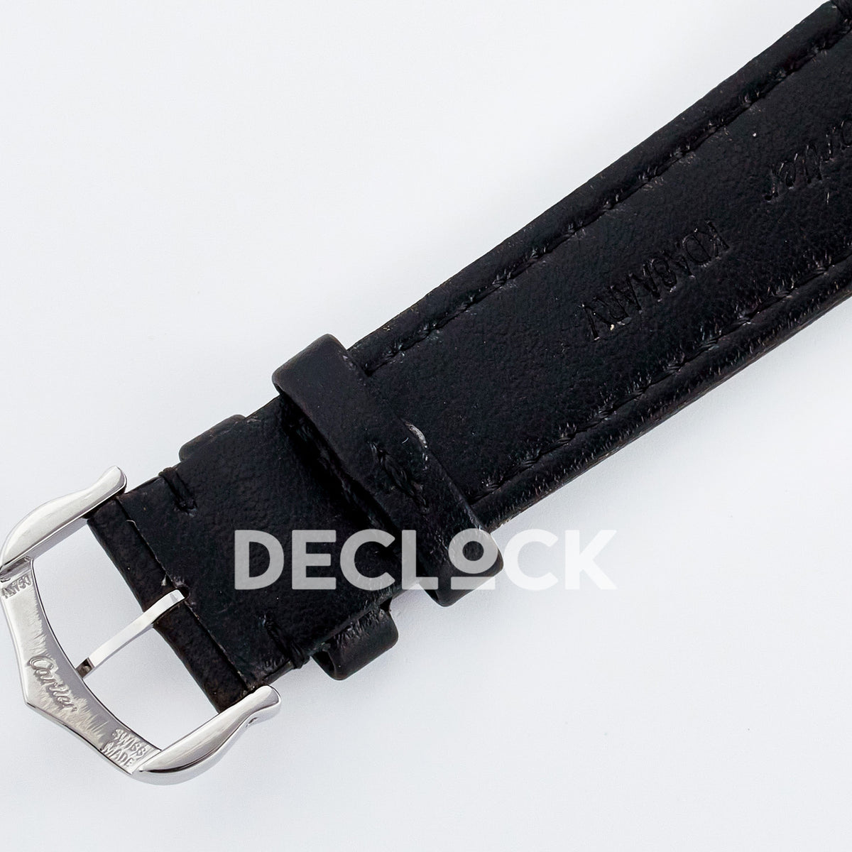 Cartier Ronde de Cartier 36mm Steel White Dial Black Leather Asian AAA+ Replica – strap reverse