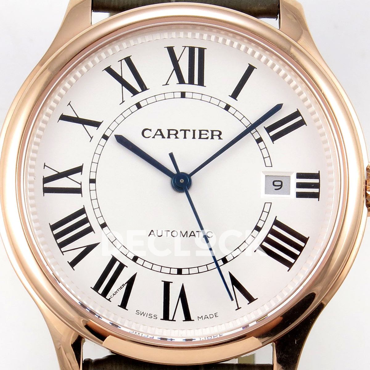 Cartier Ronde Louis 40mm White Dial, Green Leather, 40MM BSF replica - product view 02
