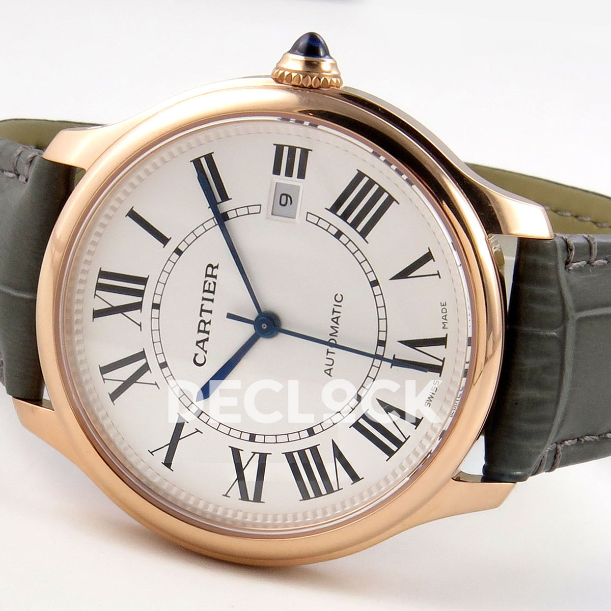 Cartier Ronde Louis 40mm White Dial, Green Leather, 40MM BSF replica - product view 08