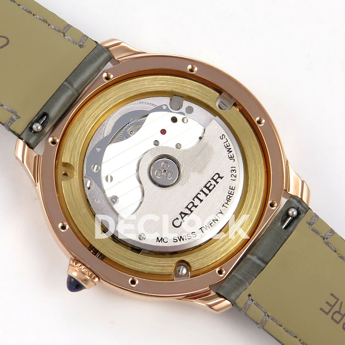 Cartier Ronde Louis 40mm White Dial, Green Leather, 40MM BSF replica - product view 12