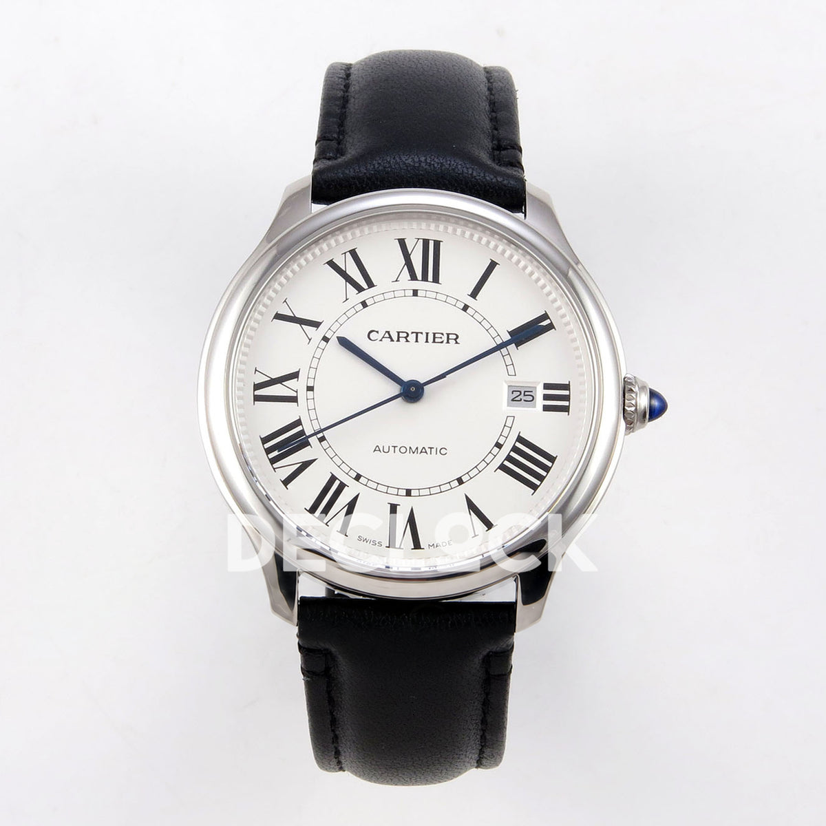 Cartier Ronde Louis 40mm White Dial, Black Leather, 40MM BSF replica - product view 01