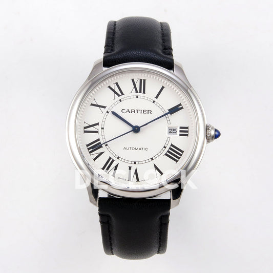 Cartier Ronde Louis 40mm White Dial, Black Leather, 40MM BSF replica - product view 01