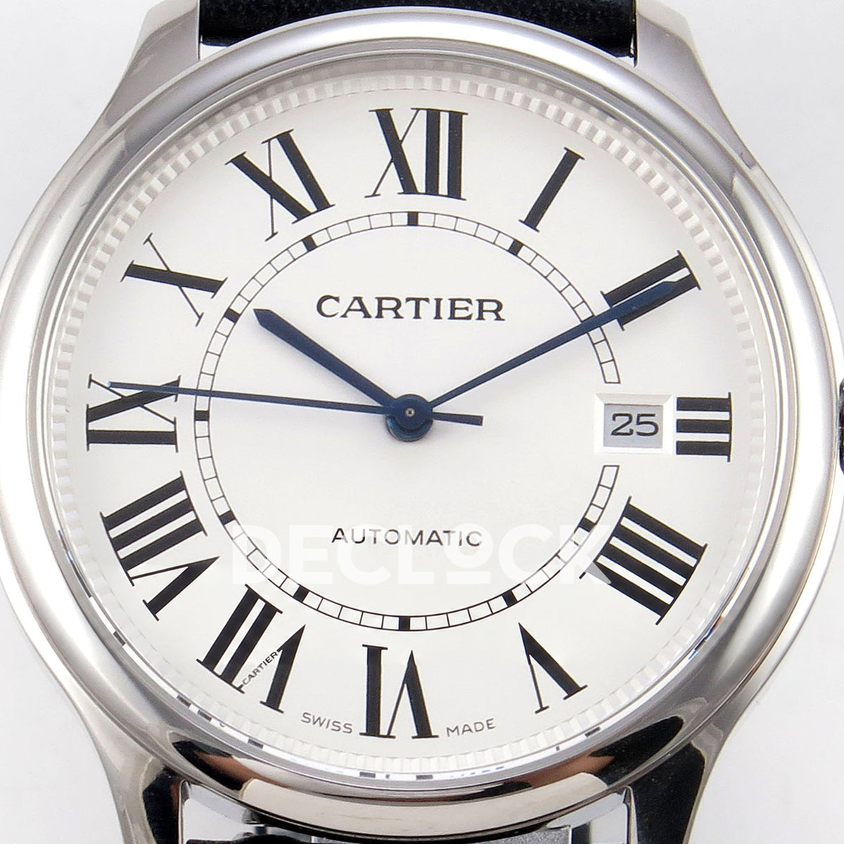 Cartier Ronde Louis 40mm White Dial, Black Leather, 40MM BSF replica - product view 02