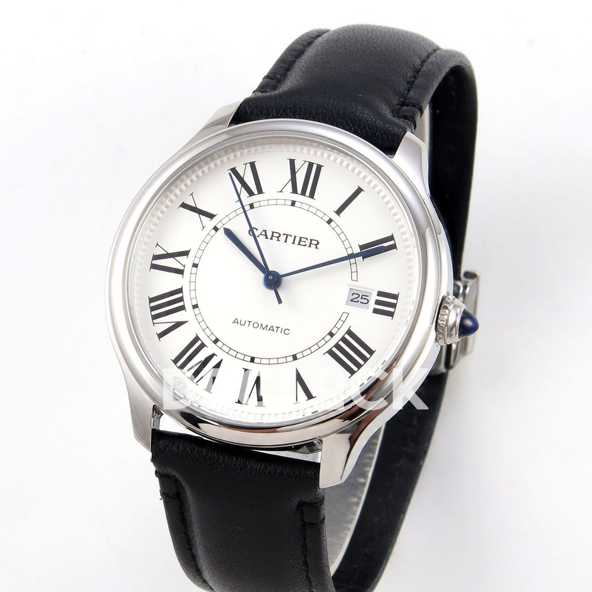 Cartier Ronde Louis 40mm White Dial, Black Leather, 40MM BSF replica - product view 03