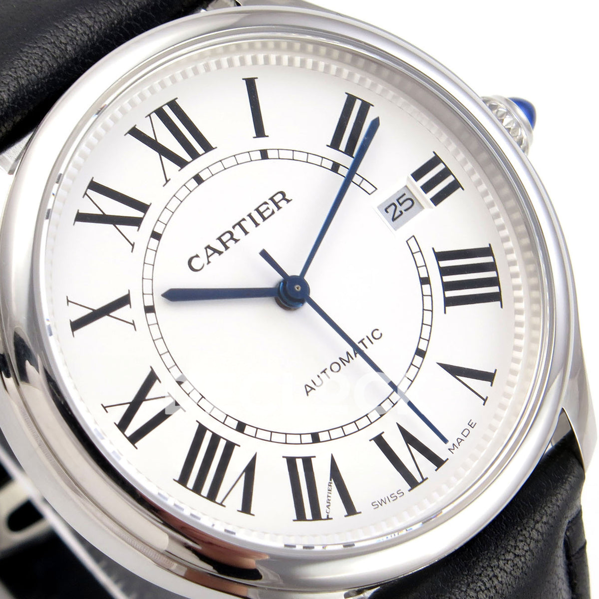 Cartier Ronde Louis 40mm White Dial, Black Leather, 40MM BSF replica - product view 04