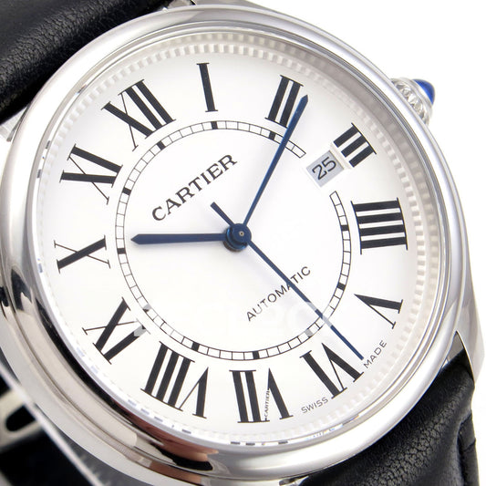 Cartier Ronde Louis 40mm White Dial, Black Leather, 40MM BSF replica - product view 04